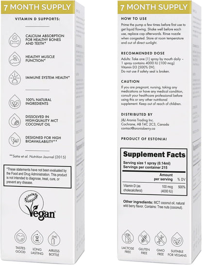 NorVita Vitamin D3 Spray 4000 IU – 30 ml (215 Dosis) – Image 7