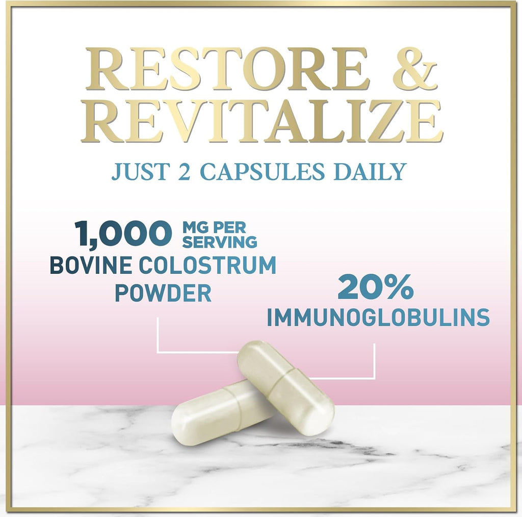Hello Lovely! Colostrum Bovino 1000mg – 120 Cápsulas – Apoyo Digestivo e Inmune