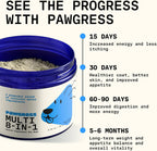 Pawgress Multivitamínico 8 en 1 para Perros – Polvo Natural con Calostro – 30 Dosis