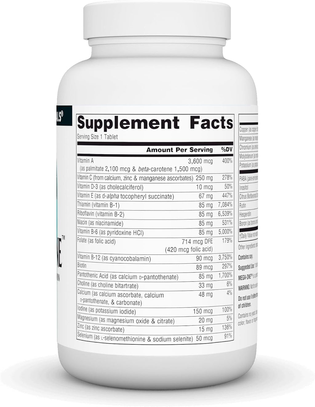 Source Naturals Mega-One Multi-Vitamin con Minerales, Sin Hierro - 90 Comprimidos
