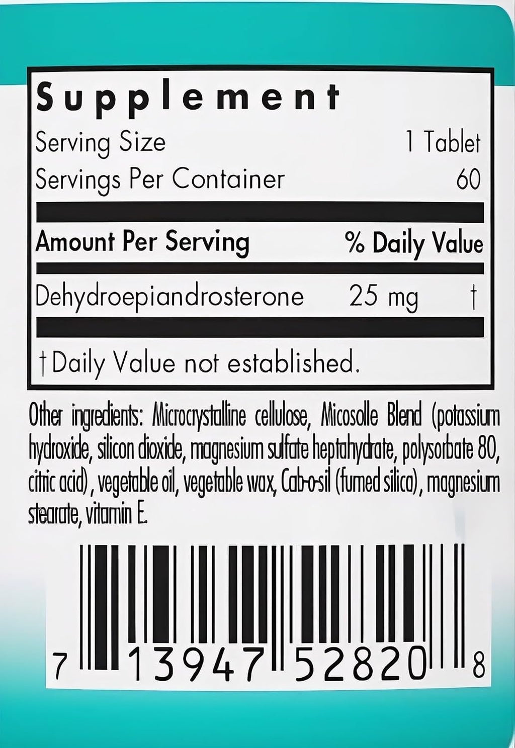 NutriCology DHEA 25 mg - 60 Comprimidos Micronizados