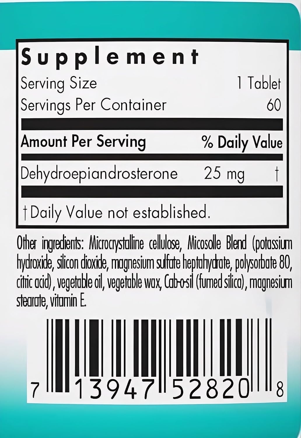 NutriCology DHEA 25 mg - 60 Comprimidos Micronizados