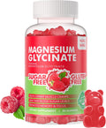 Gominolas de Magnesio Glicinato 1000mg - Sin Azúcar, con Vitamina D, B6 y CoQ10 - 90 Gominolas Sabor Frambuesa