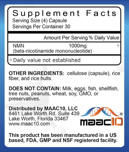 MAAC10 NMN Supplement 1000mg Pure NMN Nicotinamide Mononucleotide. – Image 2
