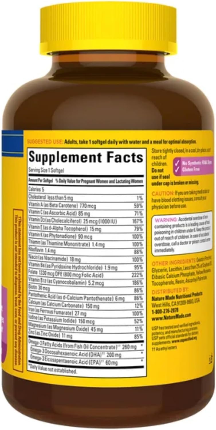 Nature Made Prenatal + DHA 200 mg, 150 Softgels