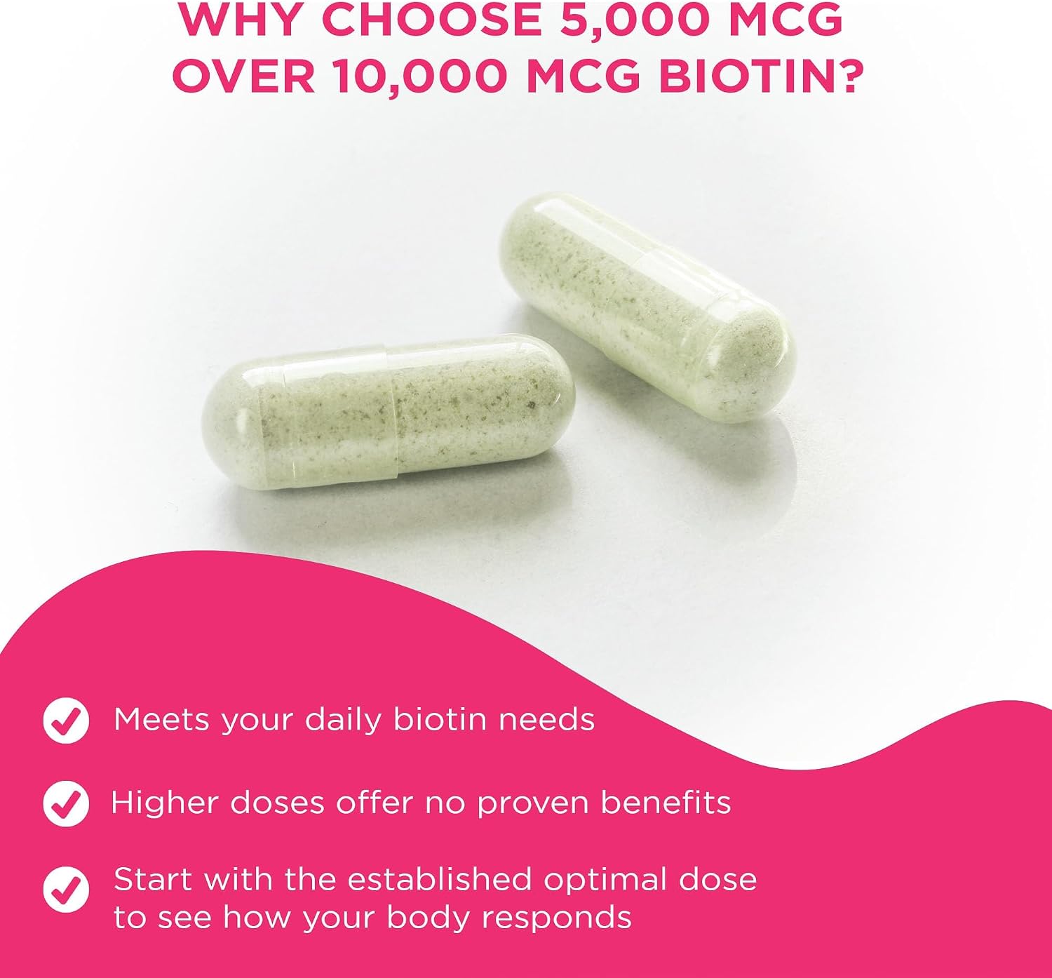 Vital Vitamins Biotin Complex con Ácido Hialurónico y Colágeno - 60 Cápsulas