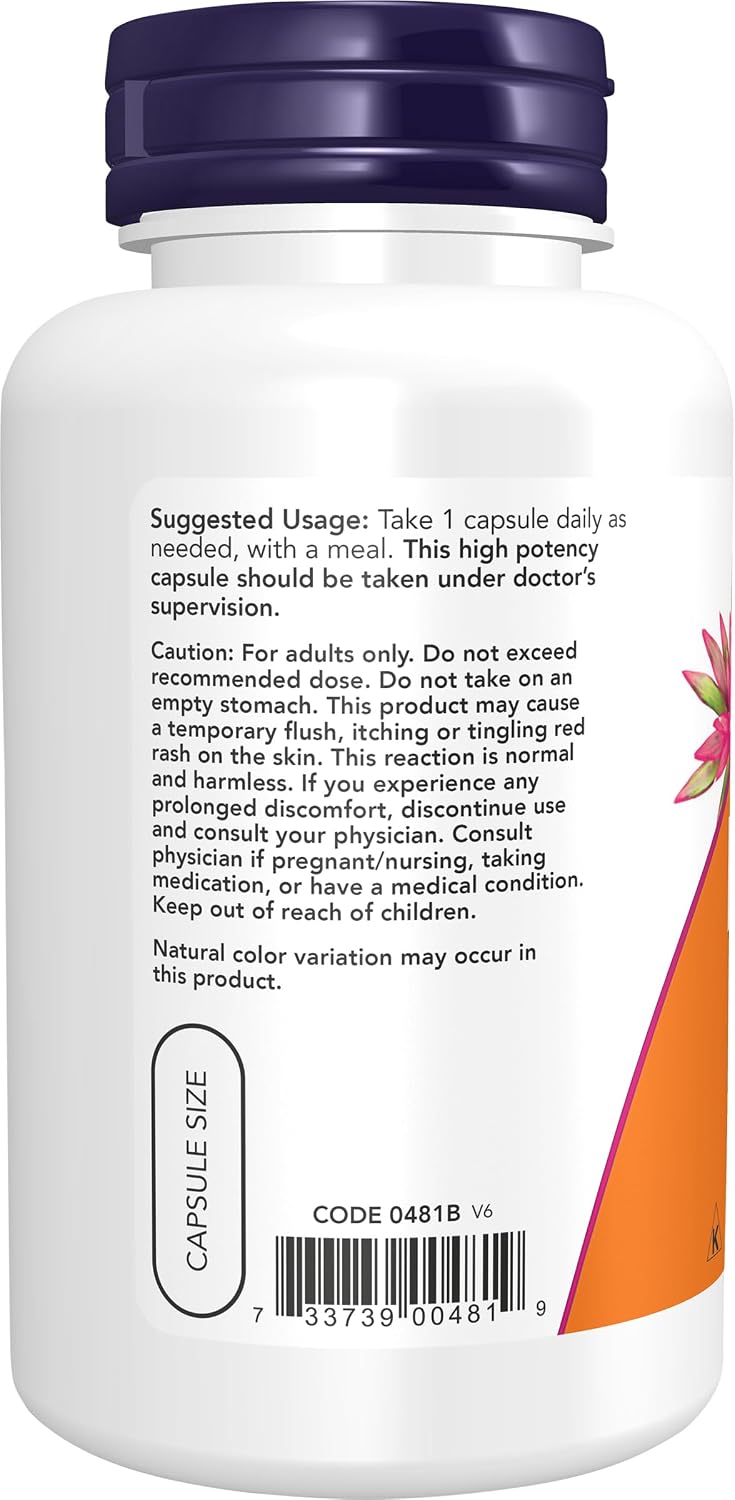 NOW Foods Niacina (Vitamina B-3) 500 mg, 100 Cápsulas