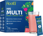 Root'd Multivitamínico en Polvo para Hombres con 3x Electrolitos - 24 Vitaminas y Minerales, 9 Superalimentos Orgánicos, Probióticos y Enzimas, Sin Azúcar | 24 Sobres