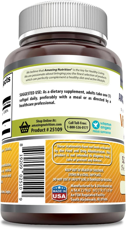 Amazing Formulas Vitamina D3 con Aceite de – El mantenimiento de los niveles normales de calcio en sangre. – Image 2