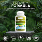 Best Naturals Niacinamide 500 mg 240 Comprimidos (Apto para Vegetarianos) - Forma No Flush de Niacina (Vitamina B3)