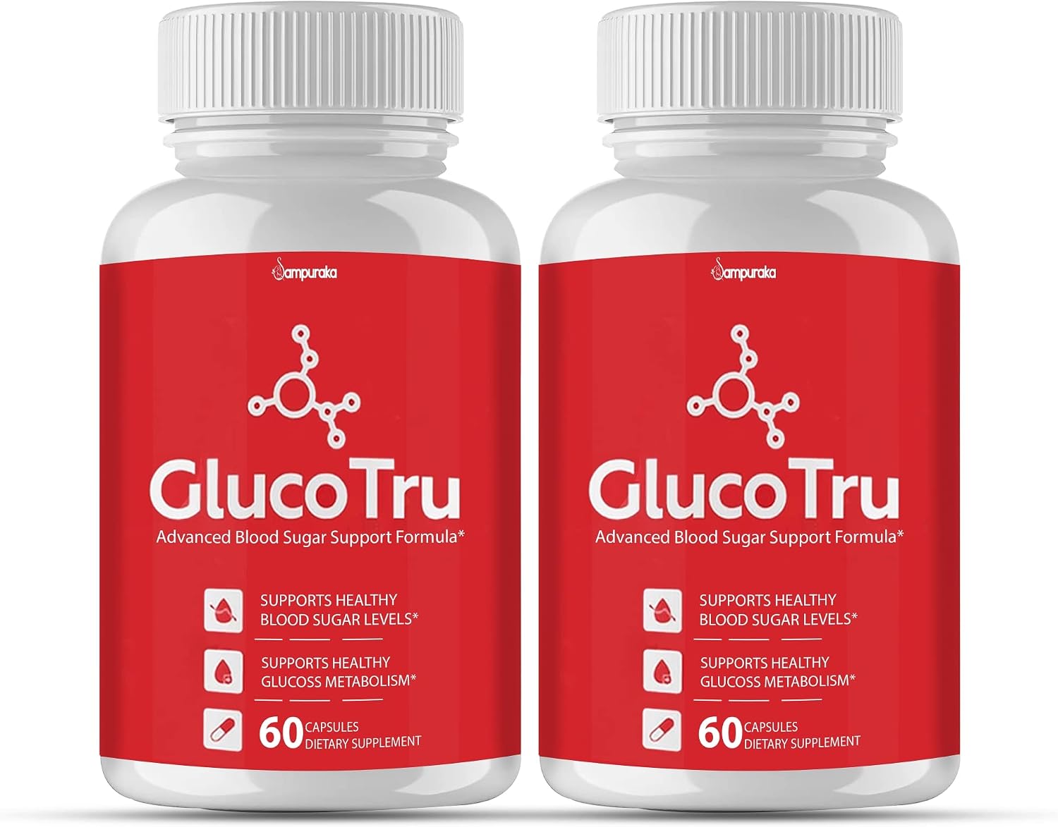 Gluco Tru Advance New Formula Supplement - Pack de 2 (60 Días)