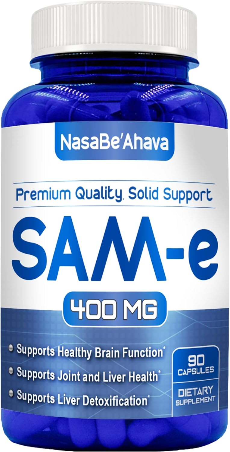 SAM-e 400mg | S-Adenosil-L-Metionina | Suplemento para el Estado de Ánimo y Huesos | 90 Comprimidos