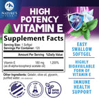 Vitamina E (DL-alfa-tocoferol) 180 mg por dosis - Cápsulas blandas - Apoyo antioxidante para piel, corazón e inmunidad - 120 cápsulas