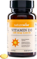 NatureWise Vitamin D3 5000 IU (125 mcg) 90 Capsules - Immune, Muscle & Bone Support, Gluten-Free