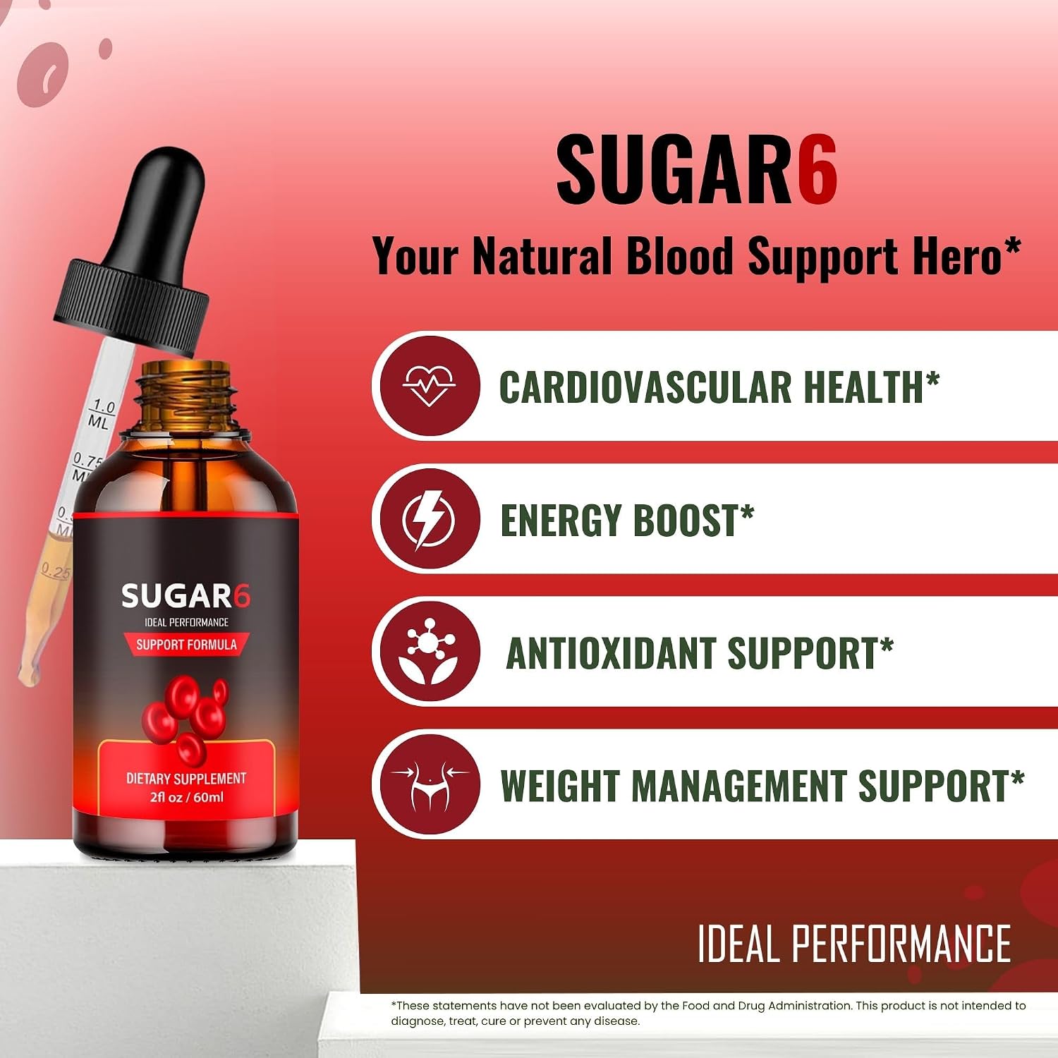 Sugar6 Drops - Complemento Alimenticio Líquido para el Apoyo del Azúcar en Sangre