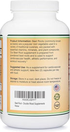 Raíz de Remolacha en Cápsulas (Orgánica y Vegana) – 210 Cápsulas, 1.000 mg por dosis