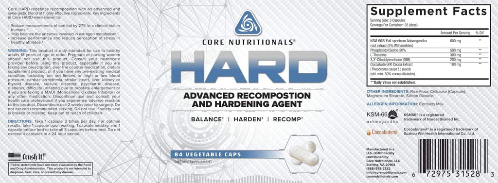Core Nutritionals Platinum Hard – Agente Avanzado de Recomposición y Endurecimiento