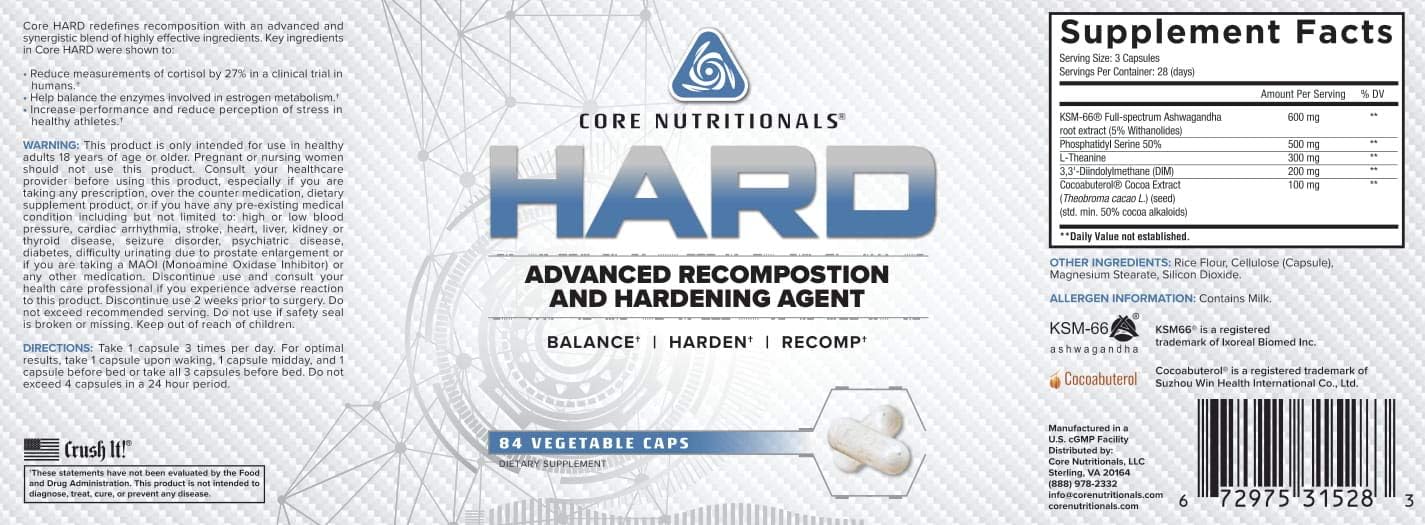 Core Nutritionals Platinum Hard – Agente Avanzado de Recomposición y Endurecimiento