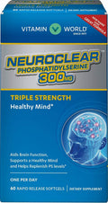 Vitamin World NeuroClear Fosfatidilserina 300 mg, 60 cápsulas blandas, Triple Concentración