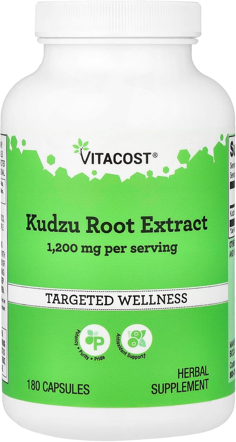 Vitacost Extracto de Raíz de Kudzu, 180 Cápsulas (600 mg por Cápsula) – Image 1