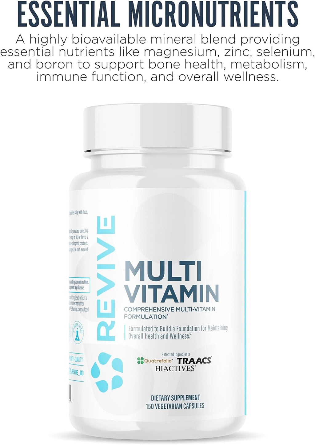 Revive MD Multi-Vitamin Supplement for Men & Women – Complejo Multivitamínico Diario, 150 Cápsulas