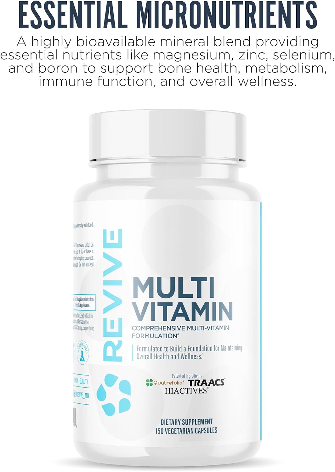 Revive MD Multi-Vitamin Supplement for Men & Women – Complejo Multivitamínico Diario, 150 Cápsulas