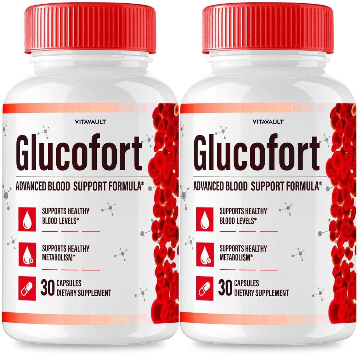 (2 Pack) Glucofort, Max Advanced Blood Support Formula Capsules - görsel 1