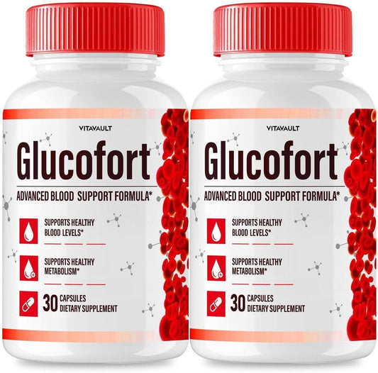 (2 Pack) Glucofort, Max Advanced Blood Support Formula Capsules