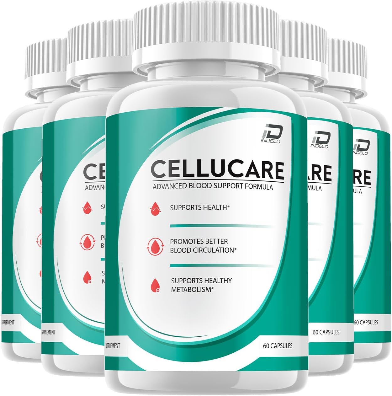 Cellucare Cápsulas Fórmula Avanzada - Complemento Alimenticio para el Flujo Saludable, Máxima Potencia, Fórmula Natural (5 Paquetes – 300 Cápsulas)