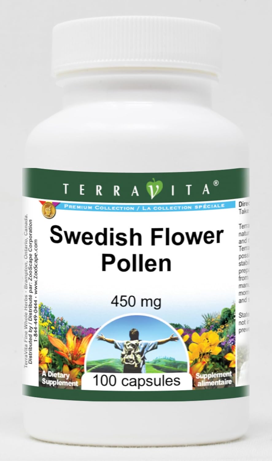 Swedish Flower Pollen - 450 mg (100 Cápsulas) - 3 Paquetes