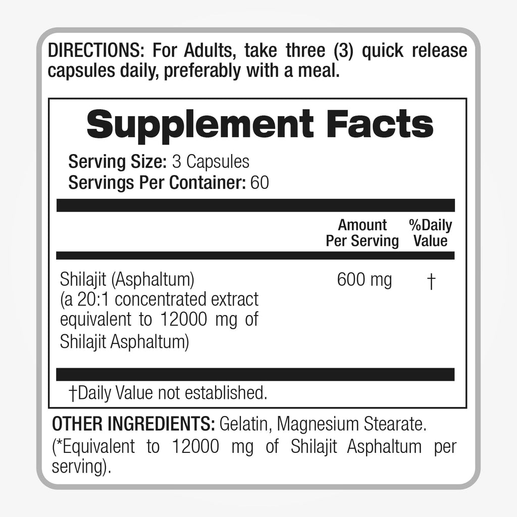FITO MEDIC'S Lab | Shilajit | Cápsulas de Shilajit | 180 Cápsulas
