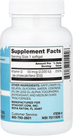 Vitacost Vitamin D3 (Cholecalciferol) - 2000 IU - 365 Mini Softgels (2-Pack)