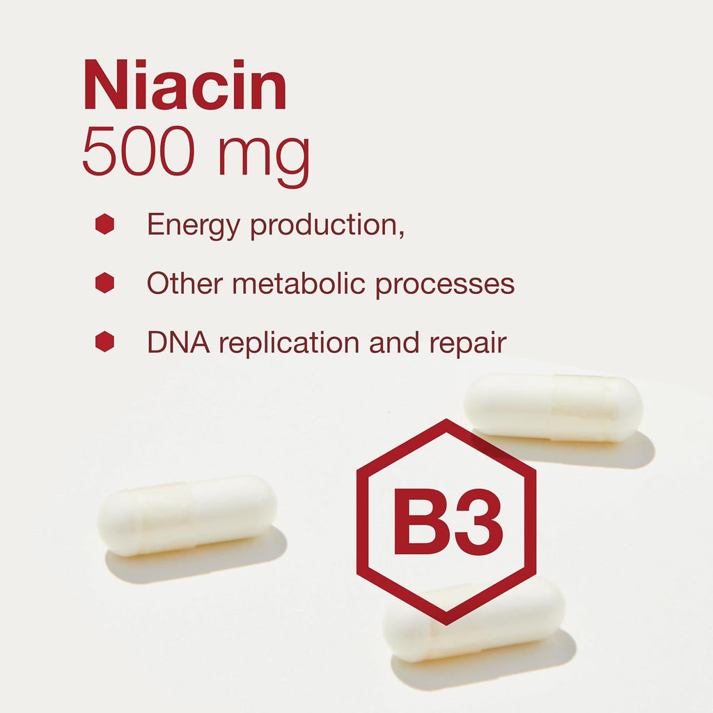 Protocol for Life Balance Niacina 500 mg - Hexanicotinato de inositol - Sin enrojecimiento - Vitamina B3 - 90 cápsulas veganas