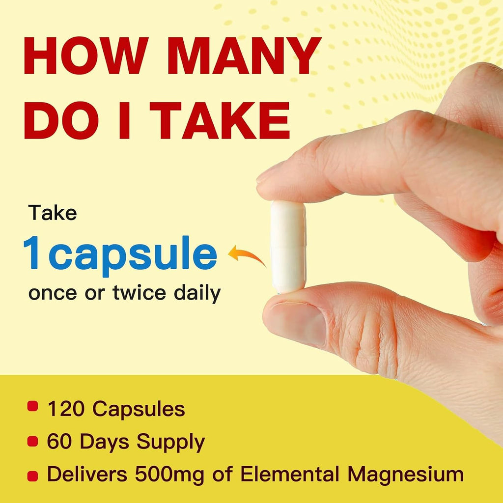 ZEBORA Complejo de Magnesio 10 en 1 - 500mg con Glicinato, Citrato y Malato + Vitamina D3 y Zinc - 120 Cápsulas