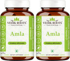 VEDIKROOTS Cápsulas de Amla 100% Orgánicas - Fuente Natural de Vitamina C - Complemento Alimenticio Herbal (60 Cápsulas, Pack de 2)