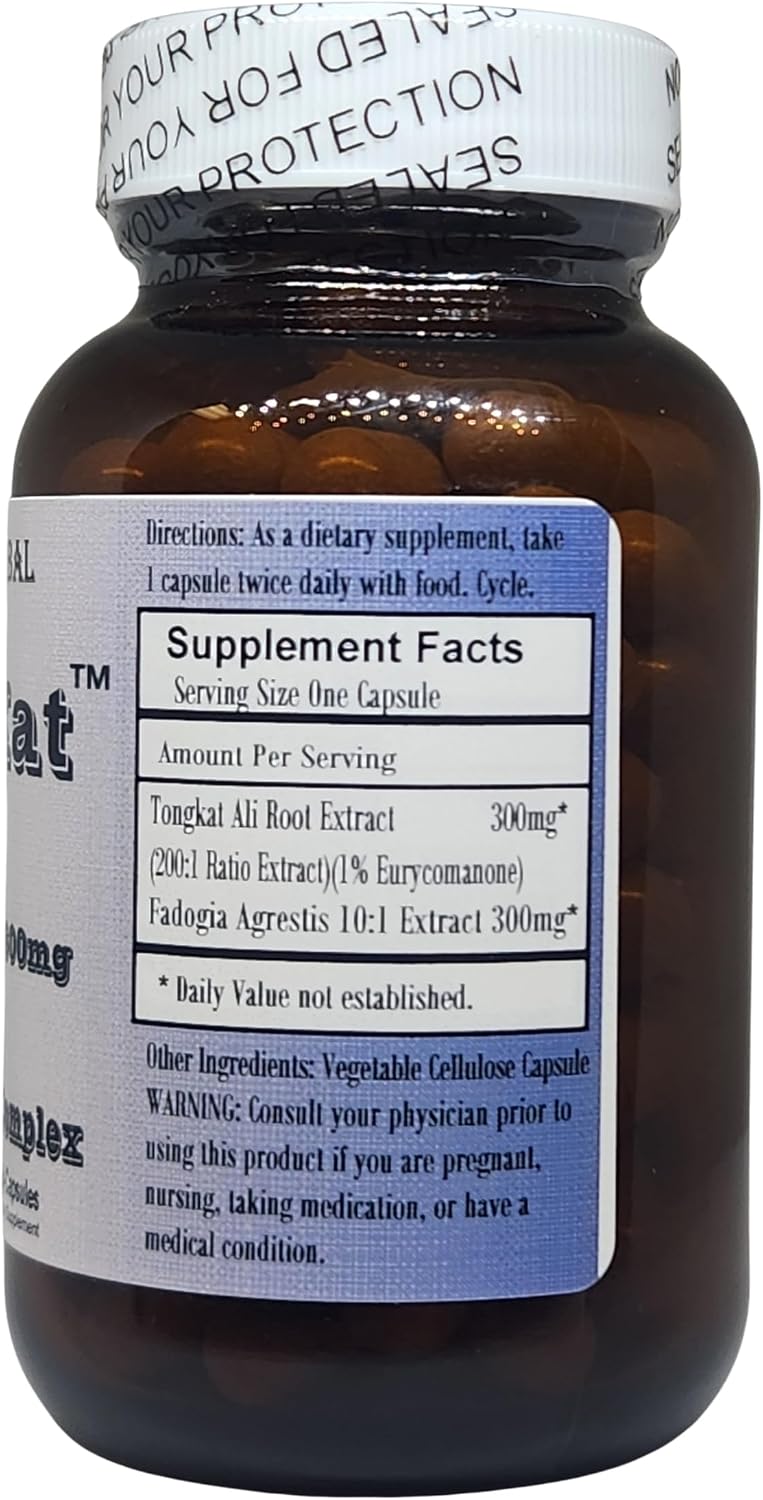 Fad-Kat Fadogia Agrestis y Tongkat Ali | 600mg por Cápsula | Apoyo al Rendimiento Deportivo | 60 Cápsulas Veganas | Sin Estearatos