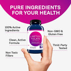 MD Life L-Metilfolato 5 mg - 30 Cápsulas - Complemento de Metilfolato Activo