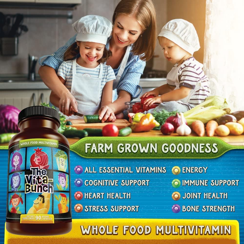 Hippie Farms Whole Food Multivitamin – Complejo Multivitamínico con Frutas y Super Greens, 90 Cápsulas Veganas