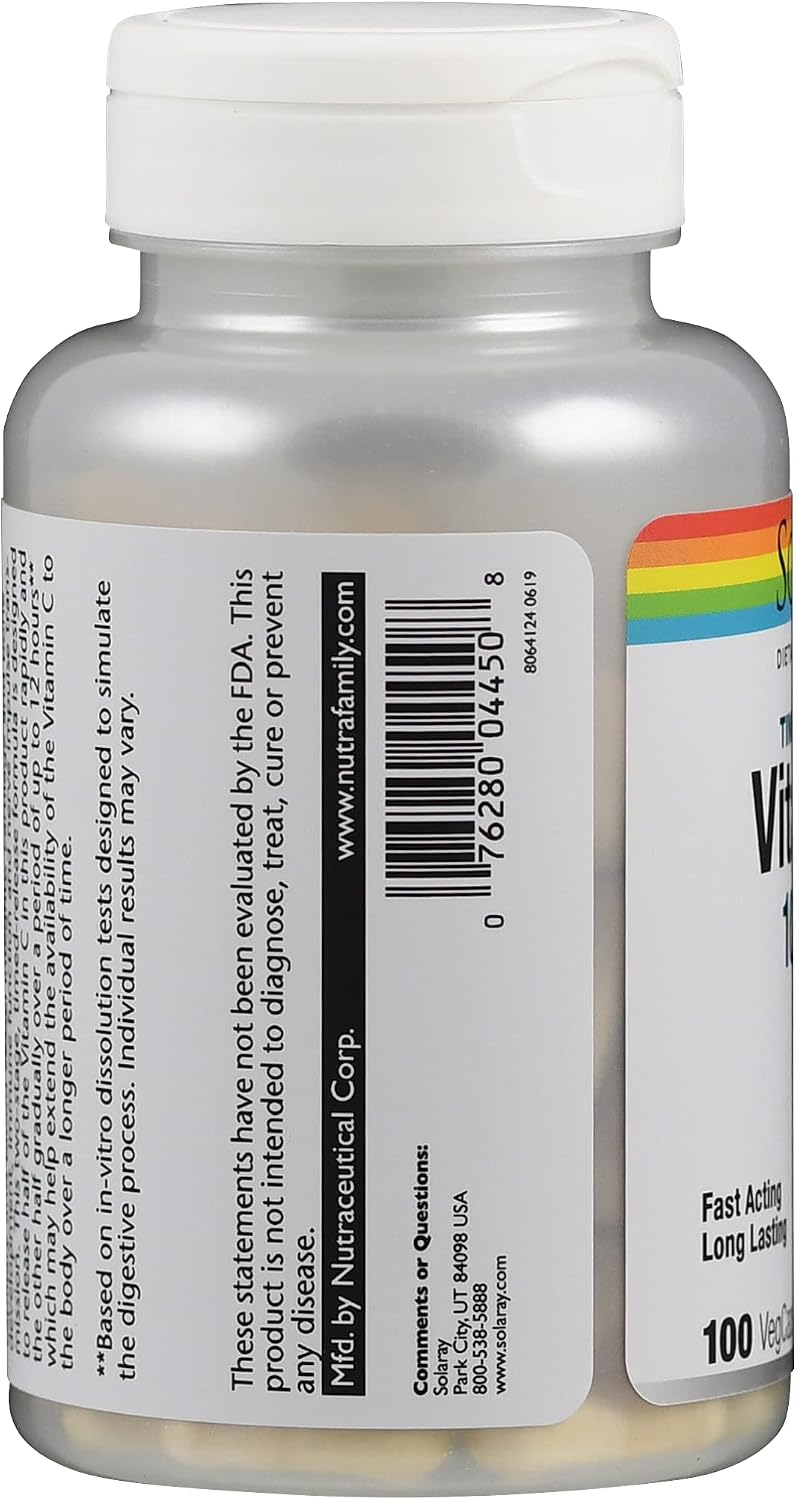 Solaray Vitamina C 1000 mg - 100 Cápsulas de Liberación Programada