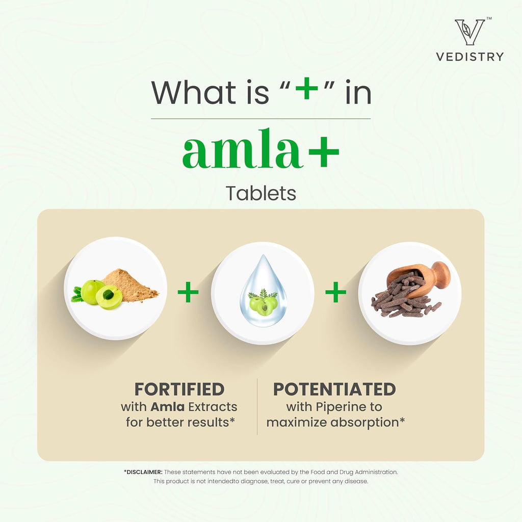 Vedistry Amla Suplemento 1100mg con Long Pepper - 60 Comprimidos