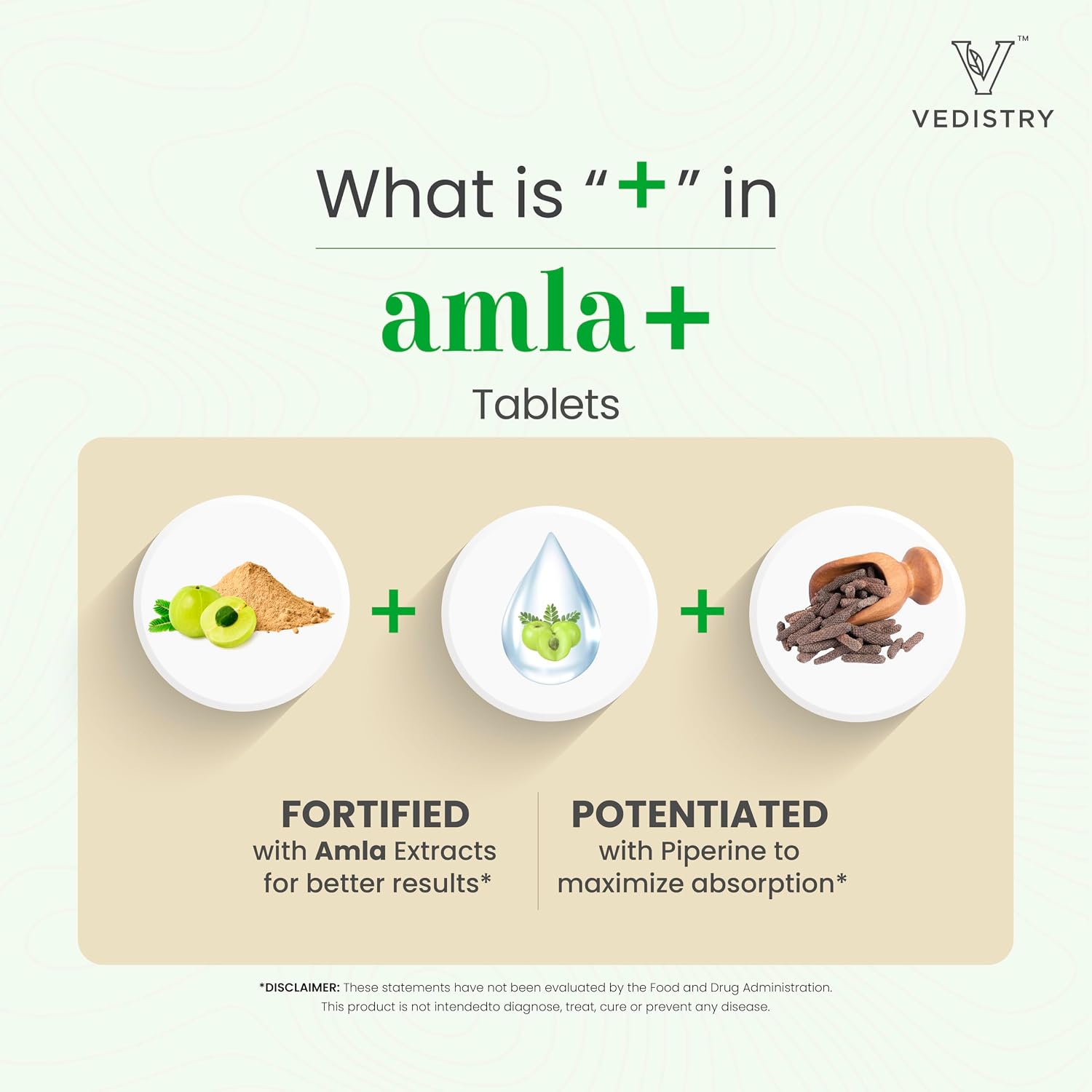Vedistry Amla Suplemento 1100mg con Long Pepper - 60 Comprimidos