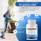 Sciatic Nerve Health Support Supplement – Fórmula Avanzada 10x con Ácido Alfa Lipoico, Ácido Fólico, Cúrcuma, Glucosamina, MSM y Complejo Vitamínico B – 60 Cápsulas