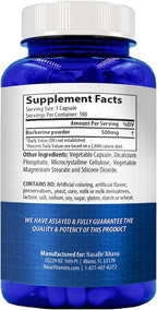 Berberina 500mg – Suplemento de Fácil Absorción (180 Cápsulas) – NasaBeahava
