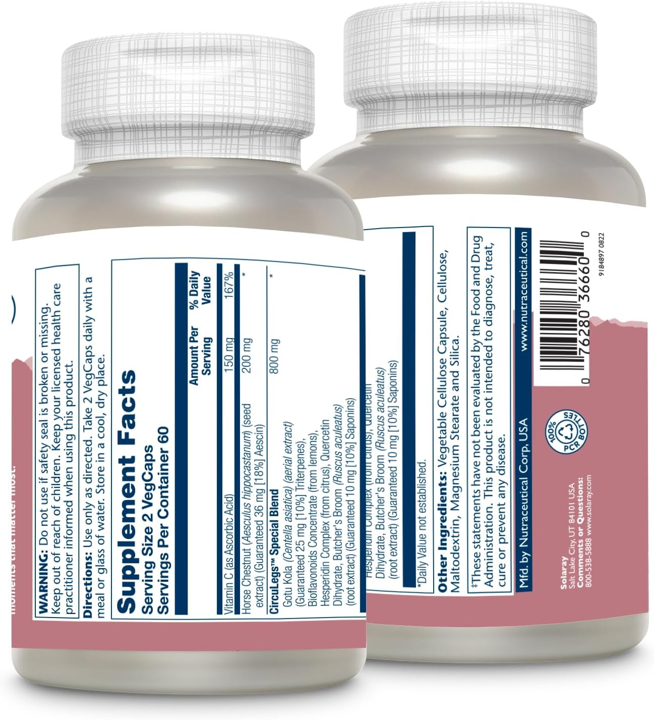 SOLARAY CircuLegs - Herbal Supplement with Horse Chestnut Extract and Vitamin C