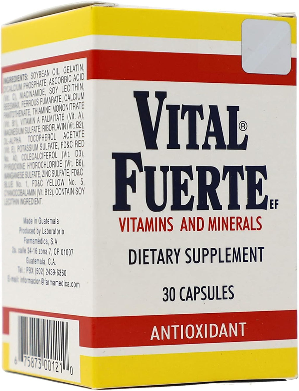 Vital Fuerte – Complemento de Vitaminas y Minerales (30 Cápsulas)