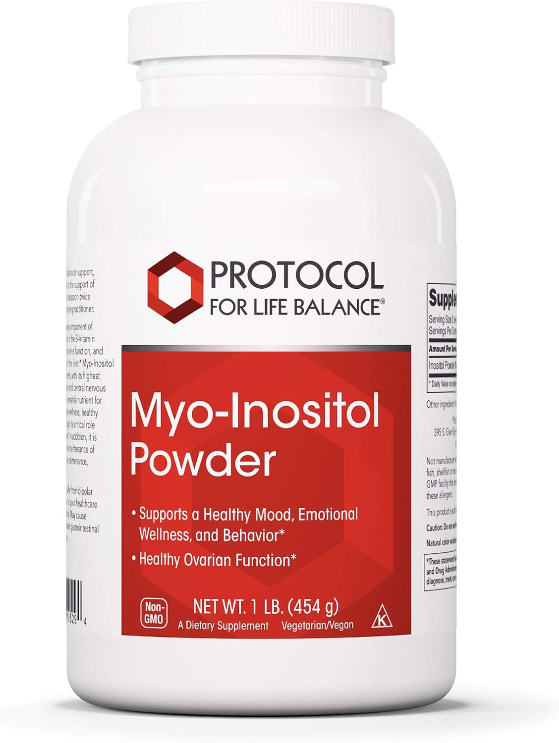 Protocol For Life Balance - Mio-inositol en polvo - Apoya un estado de ánimo saludable, bienestar emocional, comportamiento y función ovárica, aumento de energía y apoyo para el sueño - 1 lb (454 g)