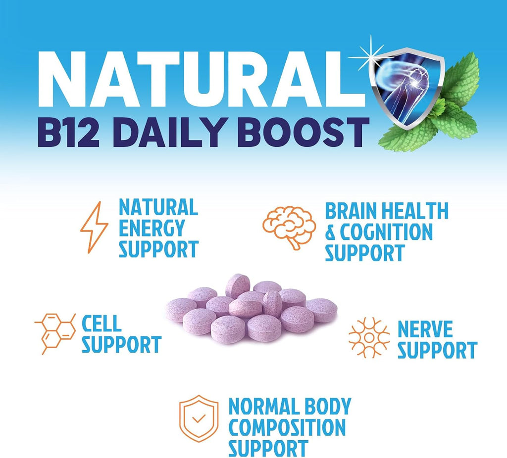 Vitamina B12 Metilcobalamina 1000 mcg - 60 Comprimidos Masticables Sabor Bayas