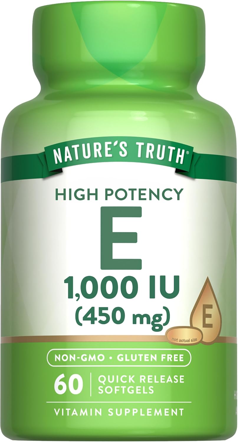 Nature's Truth Vitamina E Cápsulas Blandas 1000 IU - 60 Cápsulas