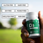 Essential Elements Vitamina D3 5000 UI - Cápsulas blandas con aceite de oliva - 90 unidades