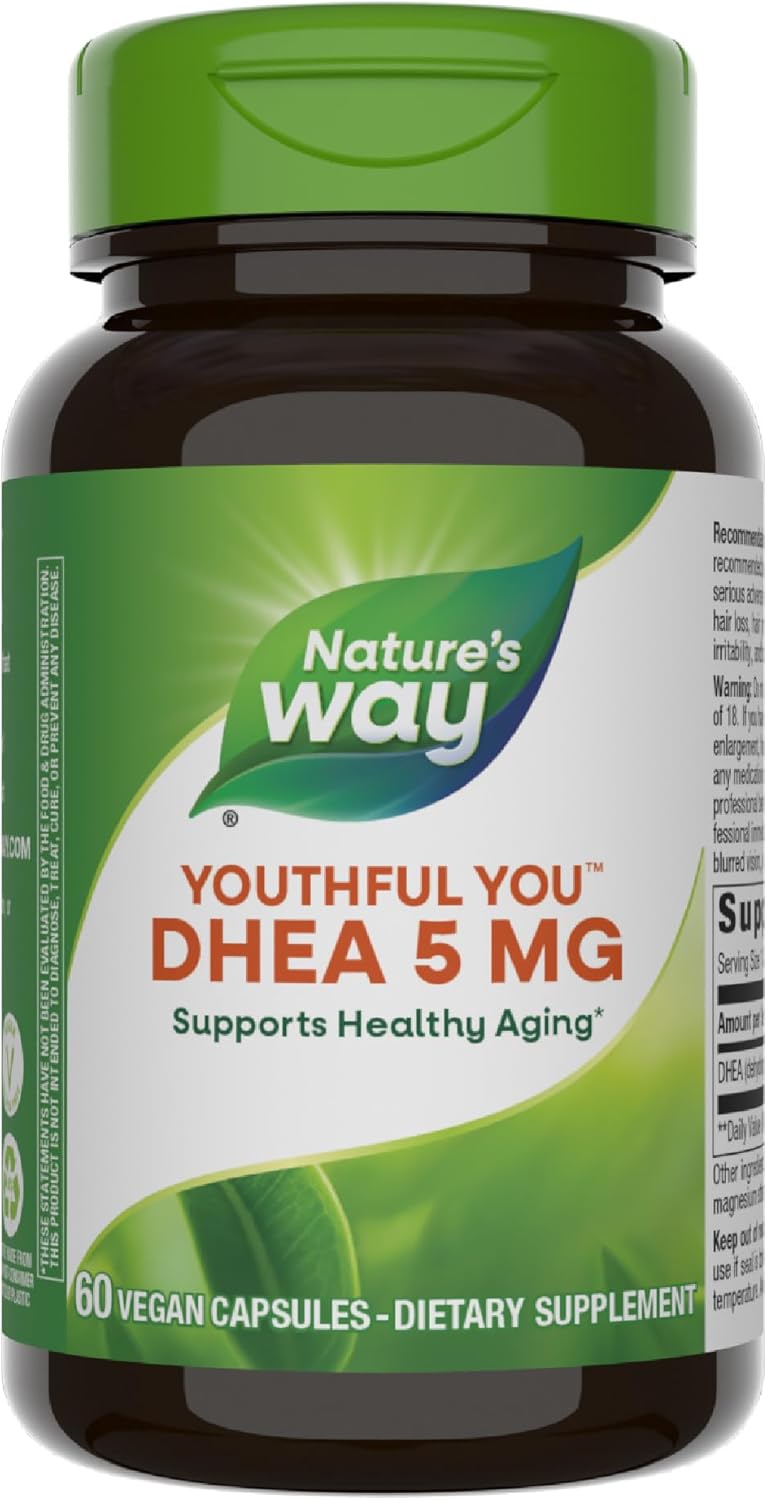 Nature's Way Youthful You DHEA 5 mg, 60 Cápsulas Veganas (Pack de 2)